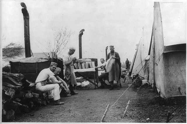 Fort Sam Houston, Tex., 1911-1912: portable army bake shop in camp