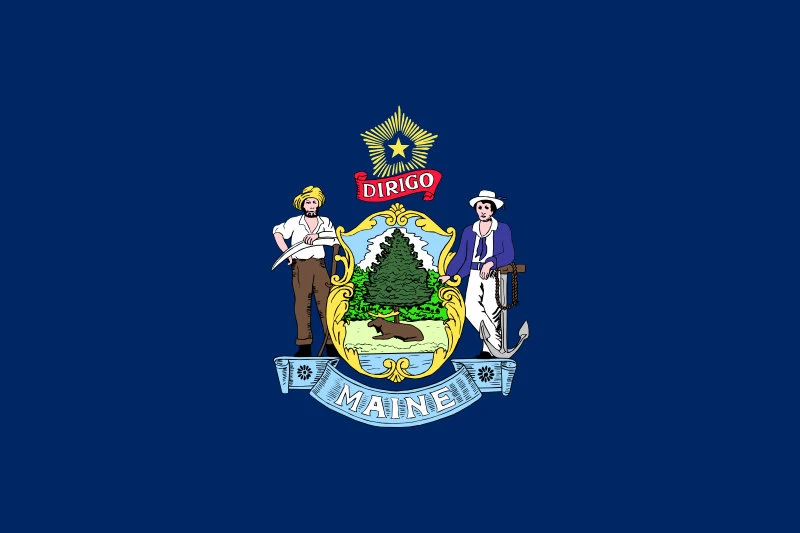 Maine State Flag - Register Your Teardrop Trailer in Maine